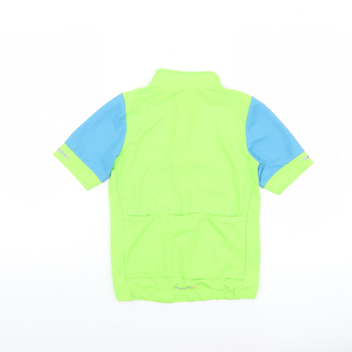 Muddyfox Boys Green Cycling Jersey Top 11-12 Years Lightweight 1/4 Zip