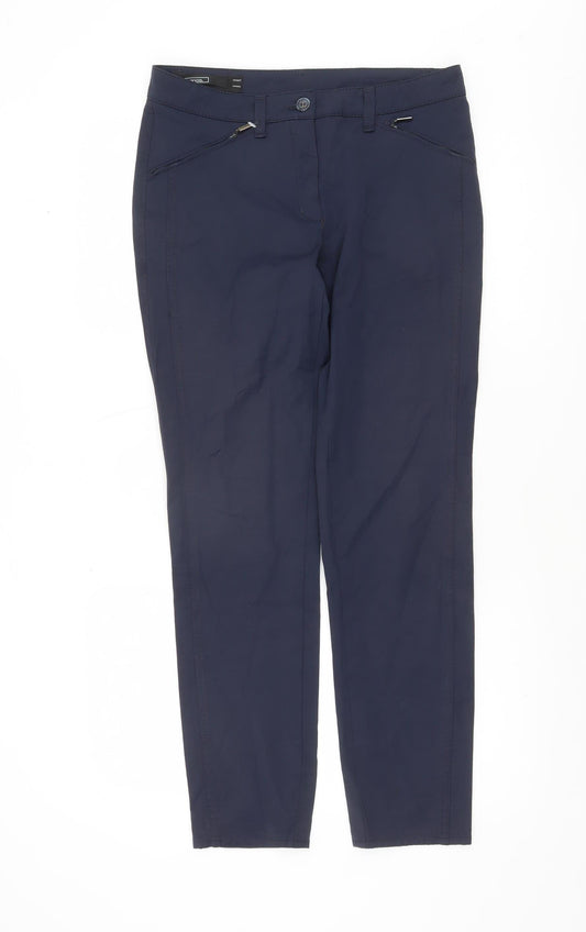 Bianca Women Blue Chino Trousers Size 10 Straight Stretch