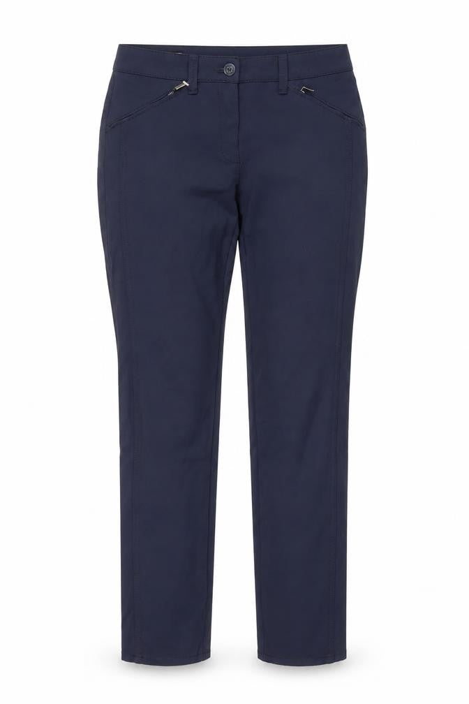 Bianca Women Blue Chino Trousers Size 10 Straight Stretch