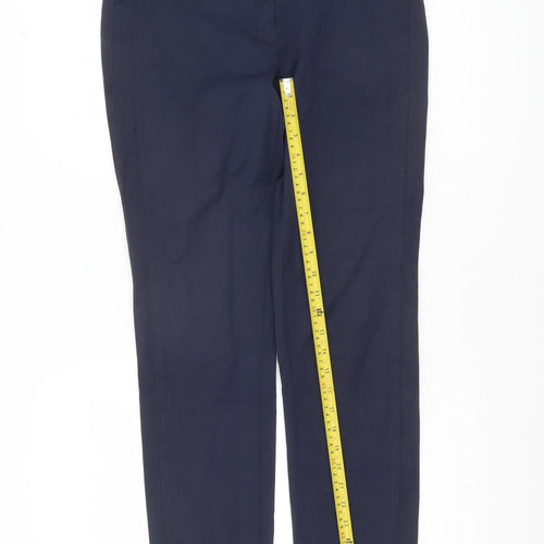 Bianca Women Blue Chino Trousers Size 10 Straight Stretch