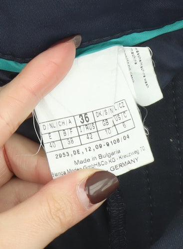 Bianca Women Blue Chino Trousers Size 10 Straight Stretch