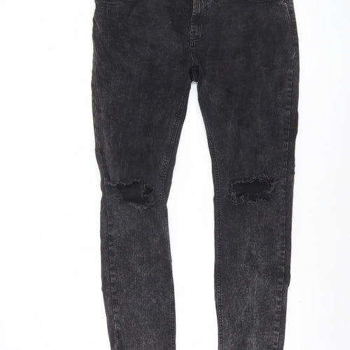 Denim Co. Men’s Black Skinny Jeans W34 L32 Distressed Denim