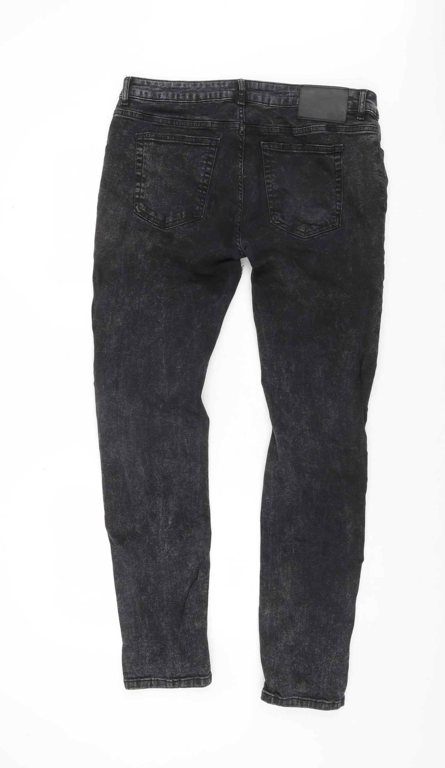 Denim Co. Men’s Black Skinny Jeans W34 L32 Distressed Denim