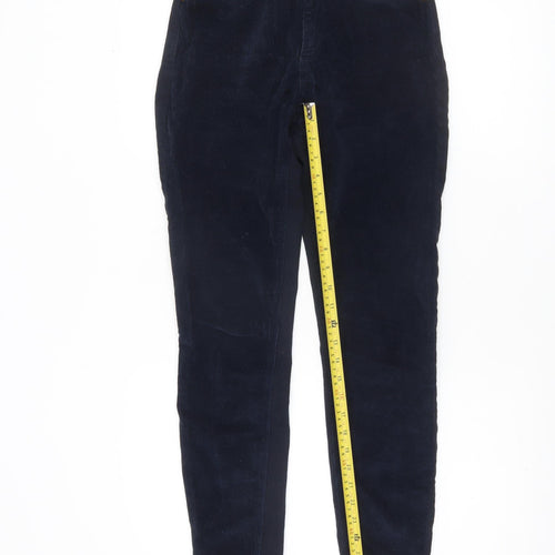 River Island Women Blue Corduroy Skinny Trousers Size 10
