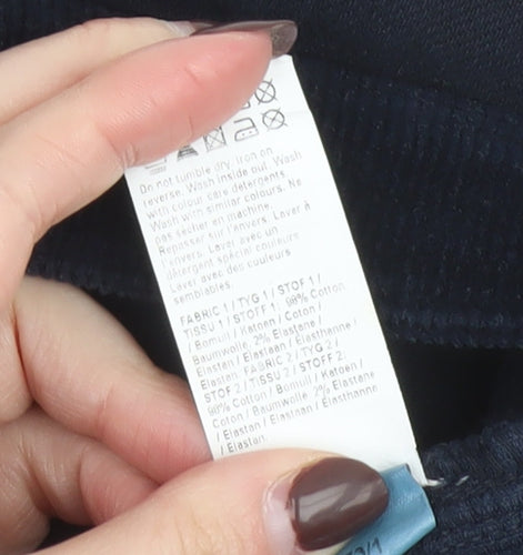 River Island Women Blue Corduroy Skinny Trousers Size 10