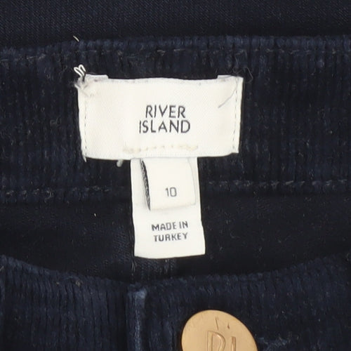 River Island Women Blue Corduroy Skinny Trousers Size 10