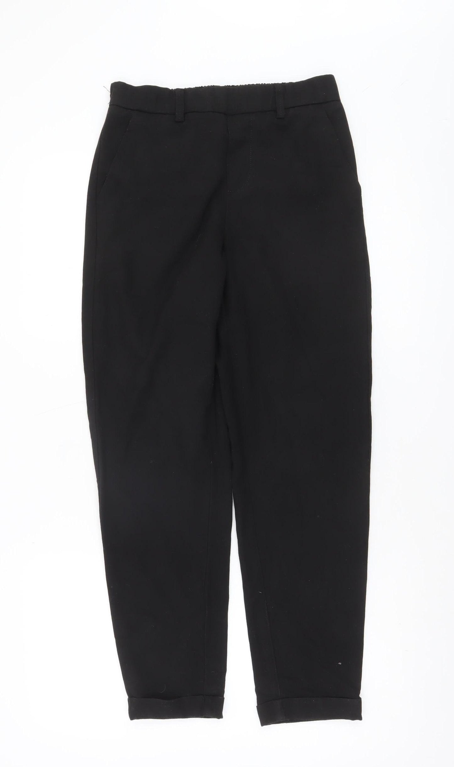 Savida Women's Black Cropped Tapered Trousers Size 8