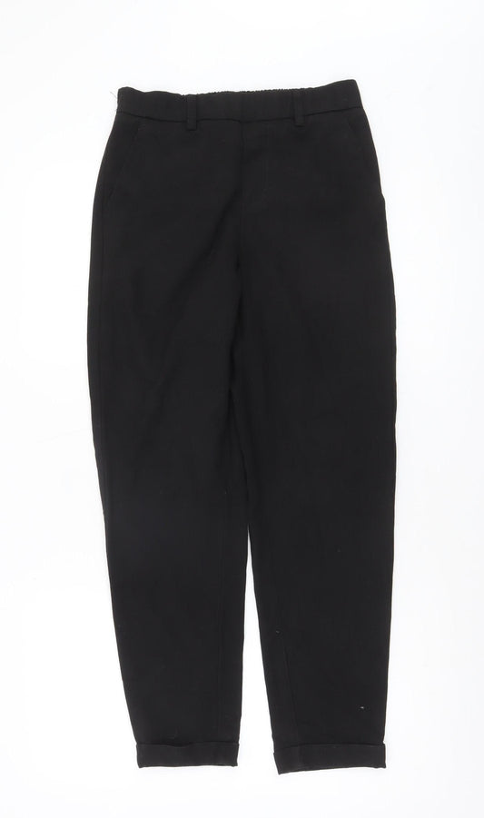 Savida Women's Black Cropped Tapered Trousers Size 8