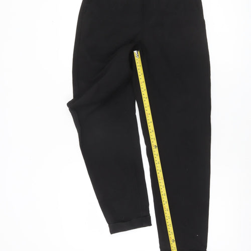 Savida Women's Black Cropped Tapered Trousers Size 8
