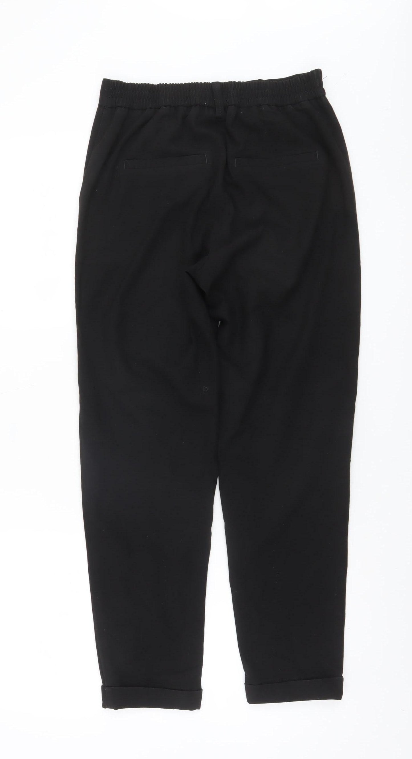 Savida Women's Black Cropped Tapered Trousers Size 8