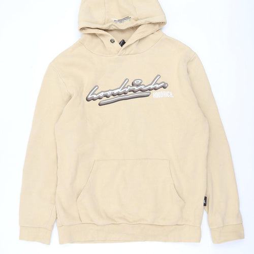 Hoodrich Men’s Beige Pullover Hoodie Medium Fleece Logo Streetwear