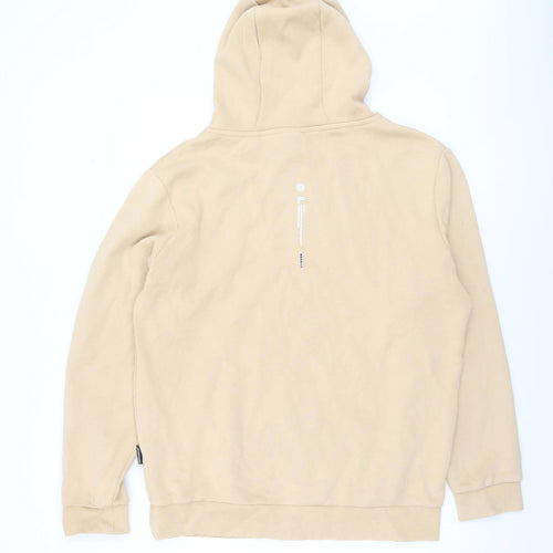 Hoodrich Men’s Beige Pullover Hoodie Medium Fleece Logo Streetwear