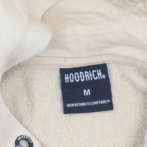 Hoodrich Men’s Beige Pullover Hoodie Medium Fleece Logo Streetwear