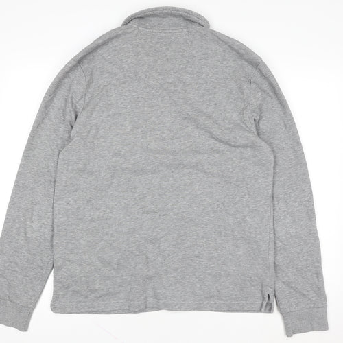 Tu Men Grey Striped Full Zip Cotton Blend Jacket Size M