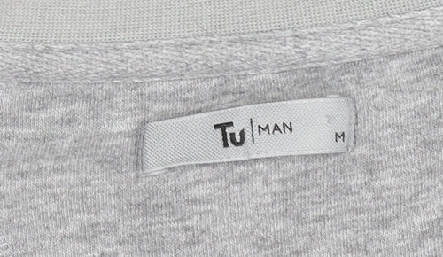 Tu Men Grey Striped Full Zip Cotton Blend Jacket Size M