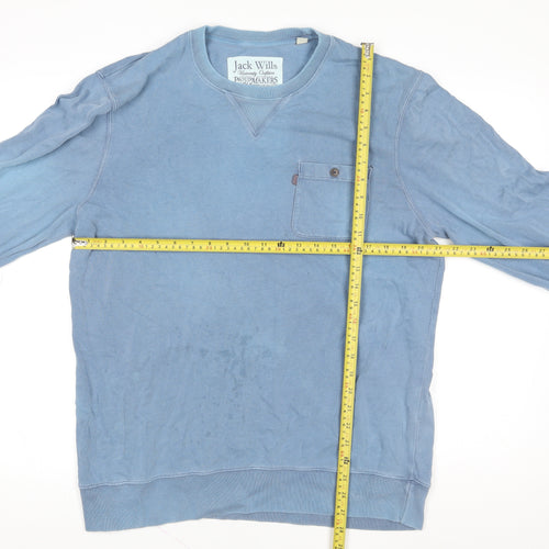 Jack Wills Men's Blue XL Pullover Cotton Sweatshirt Crew Neck