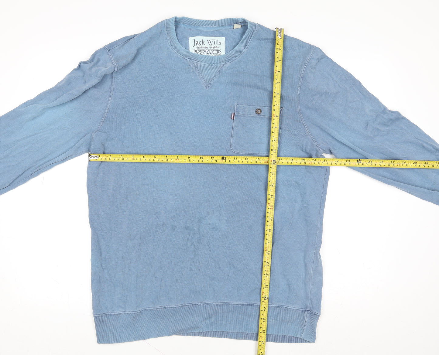 Jack Wills Men's Blue XL Pullover Cotton Sweatshirt Crew Neck