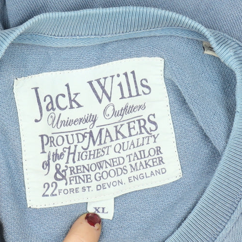 Jack Wills Men's Blue XL Pullover Cotton Sweatshirt Crew Neck