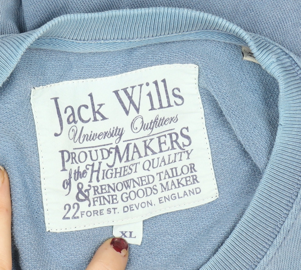 Jack Wills Men's Blue XL Pullover Cotton Sweatshirt Crew Neck