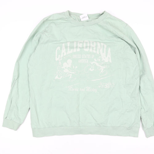 Disney Tu Women’s Green Mickey & Minnie California Sweatshirt Size 16