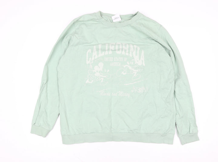 Disney Tu Women’s Green Mickey & Minnie California Sweatshirt Size 16