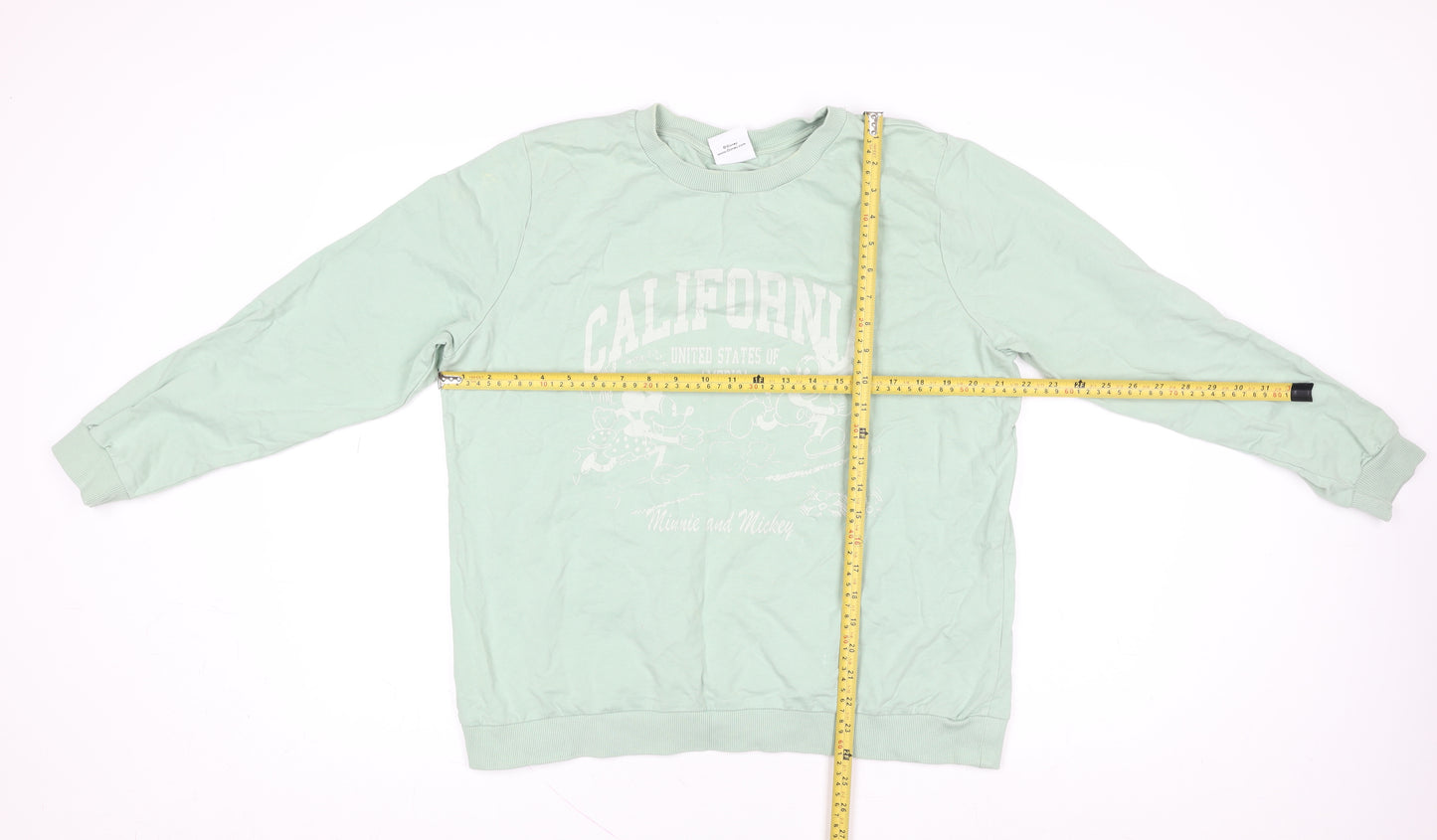 Disney Tu Women’s Green Mickey & Minnie California Sweatshirt Size 16