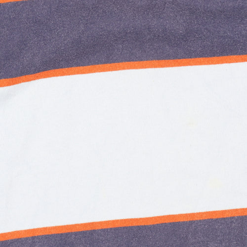 Marks & Spencer Blue Harbour Men's Blue Striped Cotton Rugby Sweatshirt Medium