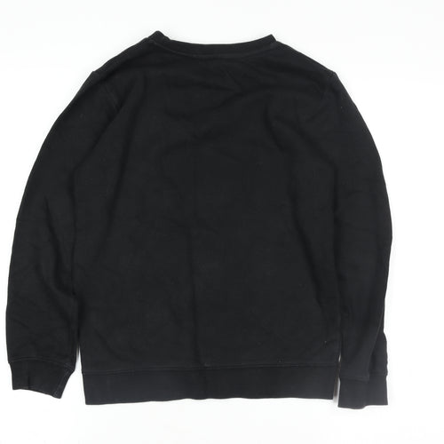 George Girls Black Christmas Reindeer Pullover Sweatshirt 10-11 Years