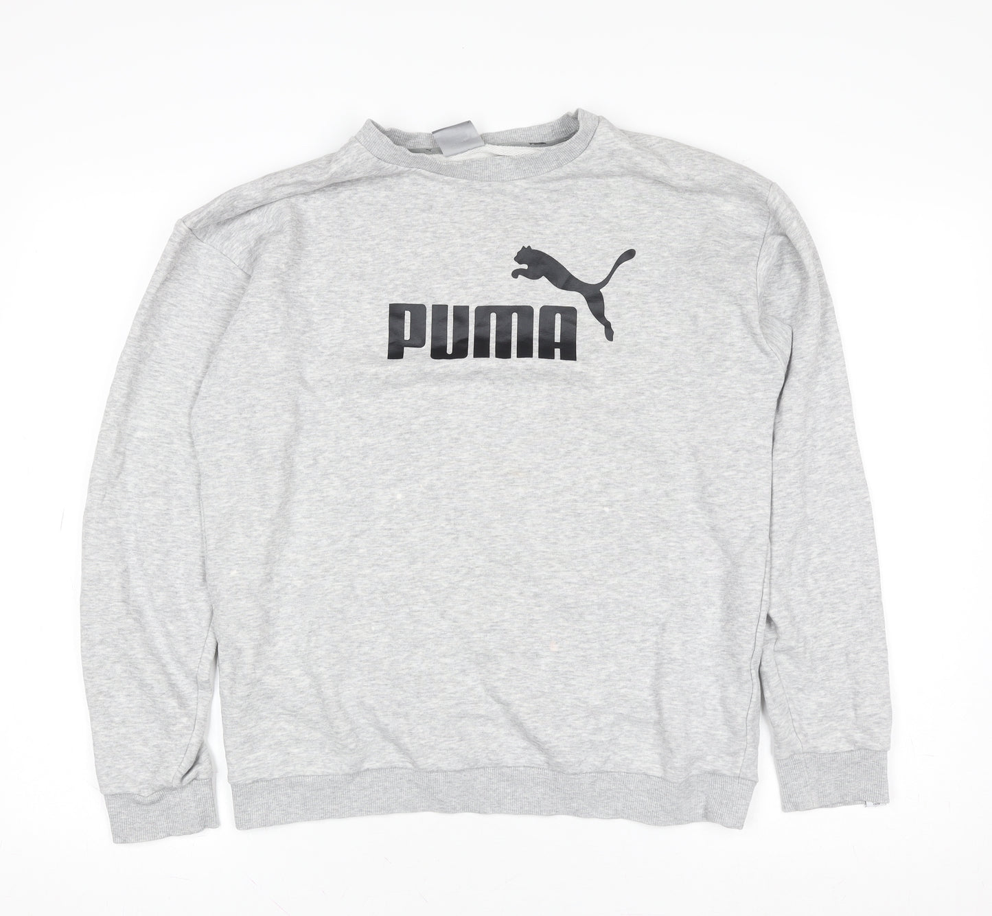Puma Women's Grey Crew Neck Logo Sweatshirt Size 10