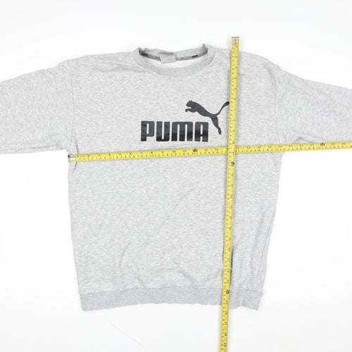 Puma Women's Grey Crew Neck Logo Sweatshirt Size 10