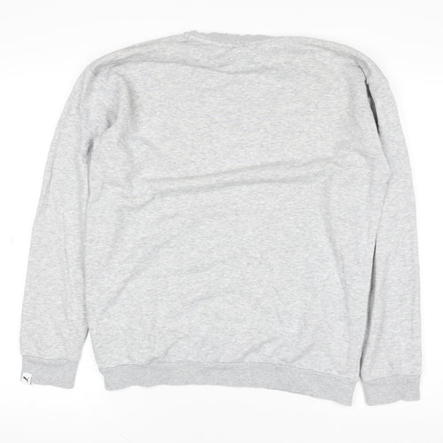 Puma Women's Grey Crew Neck Logo Sweatshirt Size 10