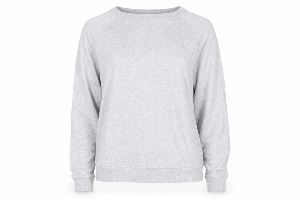 Front view of FatFace Women Grey Cotton Blend Weekend Sweatshirt UK 10