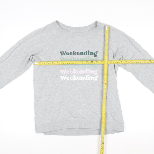 Fat Face Women Grey Cotton Blend Weekend Sweatshirt UK 10