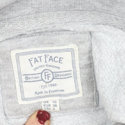 Fat Face Women Grey Cotton Blend Weekend Sweatshirt UK 10