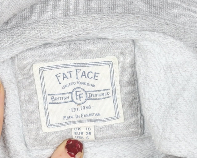 Fat Face Women Grey Cotton Blend Weekend Sweatshirt UK 10