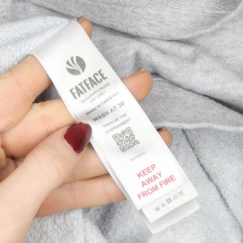 Fat Face Women Grey Cotton Blend Weekend Sweatshirt UK 10