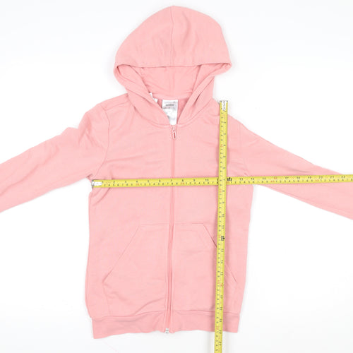 adidas Girls Pink Hooded Full Zip Basic Activewear Jacket 11-12 Years