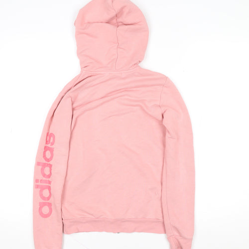 adidas Girls Pink Hooded Full Zip Basic Activewear Jacket 11-12 Years