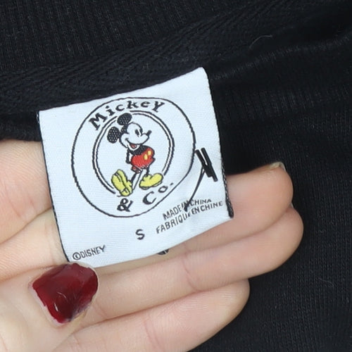 Disney Womens Black Mickey & Co. Crew Neck Pullover Sweatshirt Size S