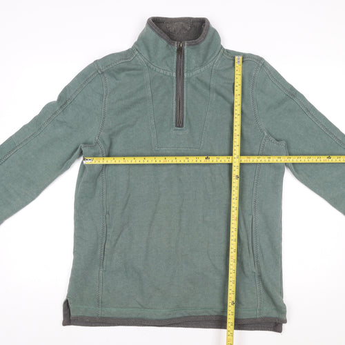 Airlie Men’s Green Cotton 1/4 Zip Stand-Up Collar Casual Jacket Size M