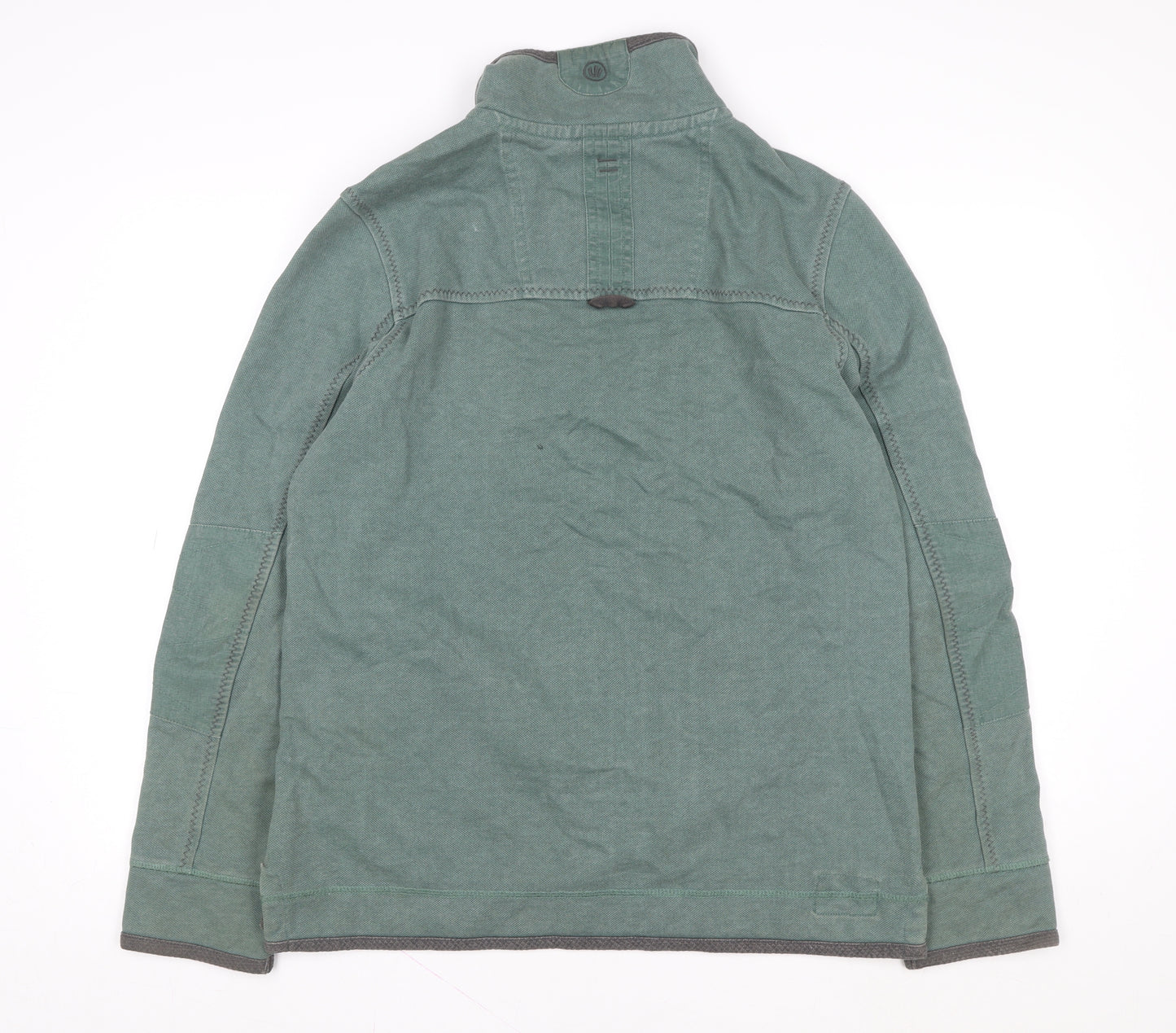 Airlie Men’s Green Cotton 1/4 Zip Stand-Up Collar Casual Jacket Size M