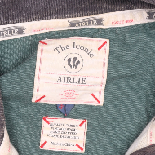 Airlie Men’s Green Cotton 1/4 Zip Stand-Up Collar Casual Jacket Size M