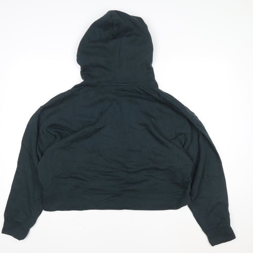 Old Navy Women Black Pullover Hoodie L Relaxed Fit Cotton Blend