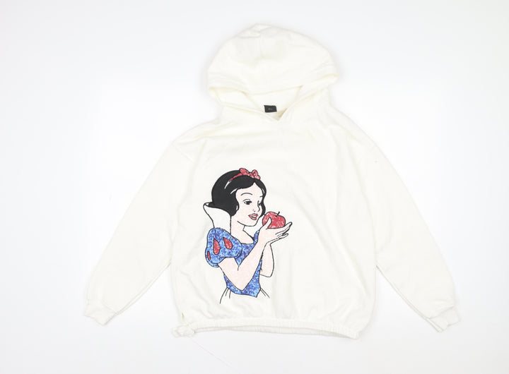 Zara Girls White Snow White Disney Pullover Hoodie 13-14 Years