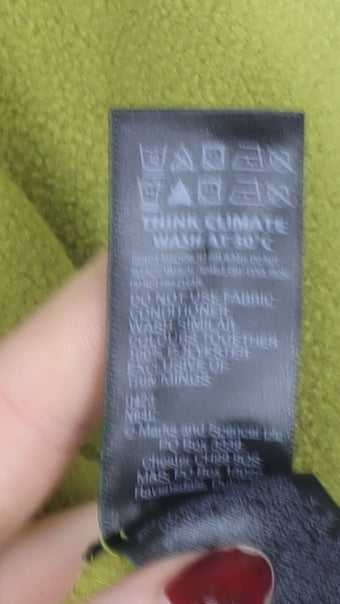 Marks and Spencer Goodmove Green Fleece Full Zip Jacket S