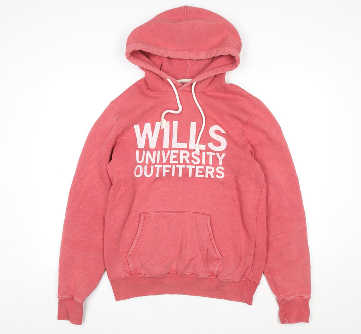 Jack Wills Womens Pink Pullover Hoodie Size M University Logo Cotton Blend