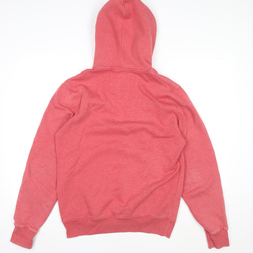 Jack Wills Womens Pink Pullover Hoodie Size M University Logo Cotton Blend