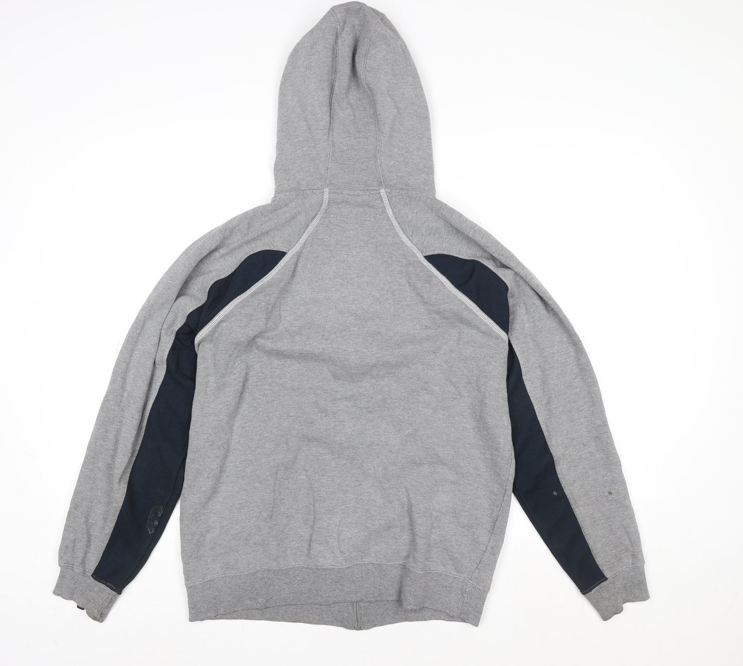 Le Coq Sportif Men's Grey Full Zip Hooded Jacket Size M