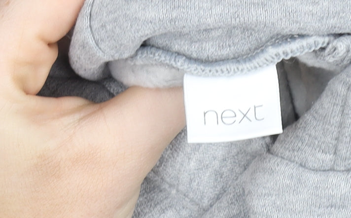 Next Girls Grey & Black Zebra Print Pullover Hoodie – 9 Years