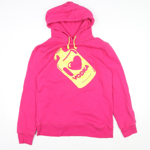 Revolution Women Pink Pullover Hoodie L Graphic Print Vodka Design